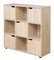 9-Cube Wooden Storage Organizer with 5 Enclosed Cabinet Doors and 4 Open Shelves, Freestanding Cubby Bookcase for Bedroom, Living Room, Office, Closet, or Playroom
